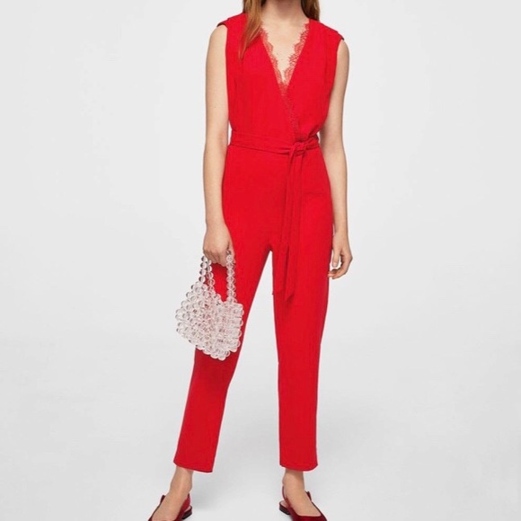 mango jumpsuit red